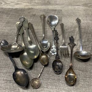 Set of sterling spoons